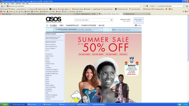 Screenshot of ASOS site