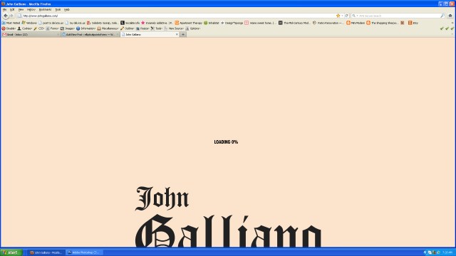 Loading the Galliano website