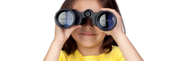 Young girl with binoculars
