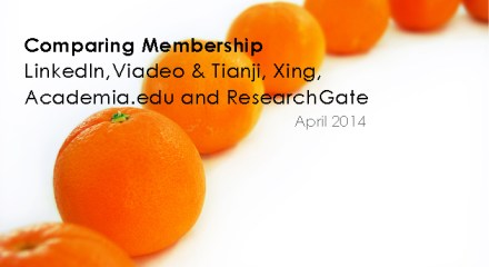 Comparing Membership LinkedIn,Viadeo & Tianji, Xing, Academia.edu and ResearchGate